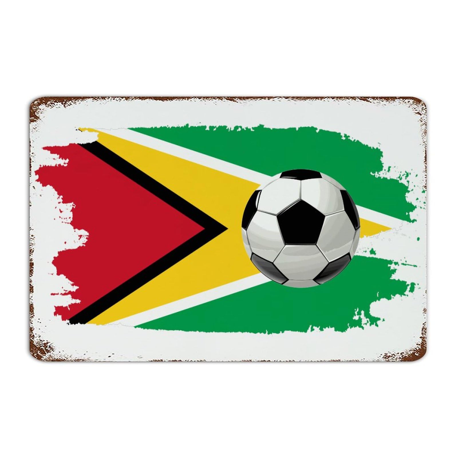 Plaque métal football Guyane décoration murale humour sport pub