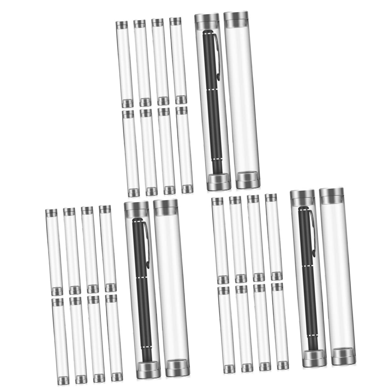 TEHAUX 30 Pezzi Scatola Portapenne Acrilico Tubetti per Penne Singole per Ufficio e Personale Resistente e per Penne Stilografiche e