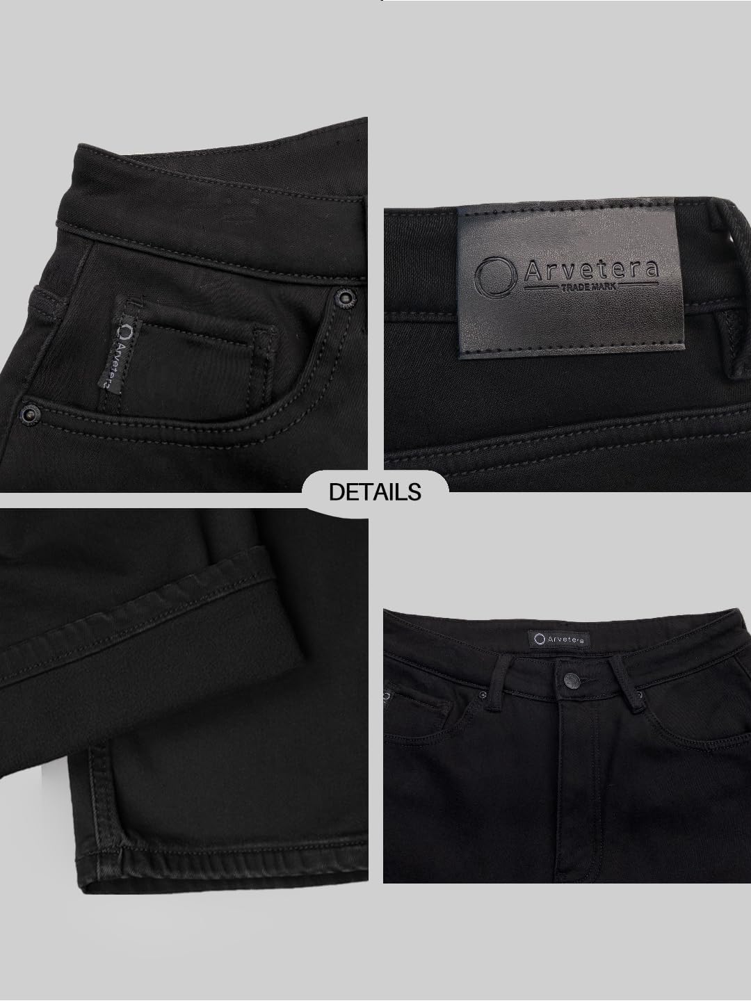 Men's Jeans Relaxed Fit Thigh Men Lined Jeans Soft Warm Comfort Casual Pants Stretch Tapered Athletic Fit Jeans Men - Image 5