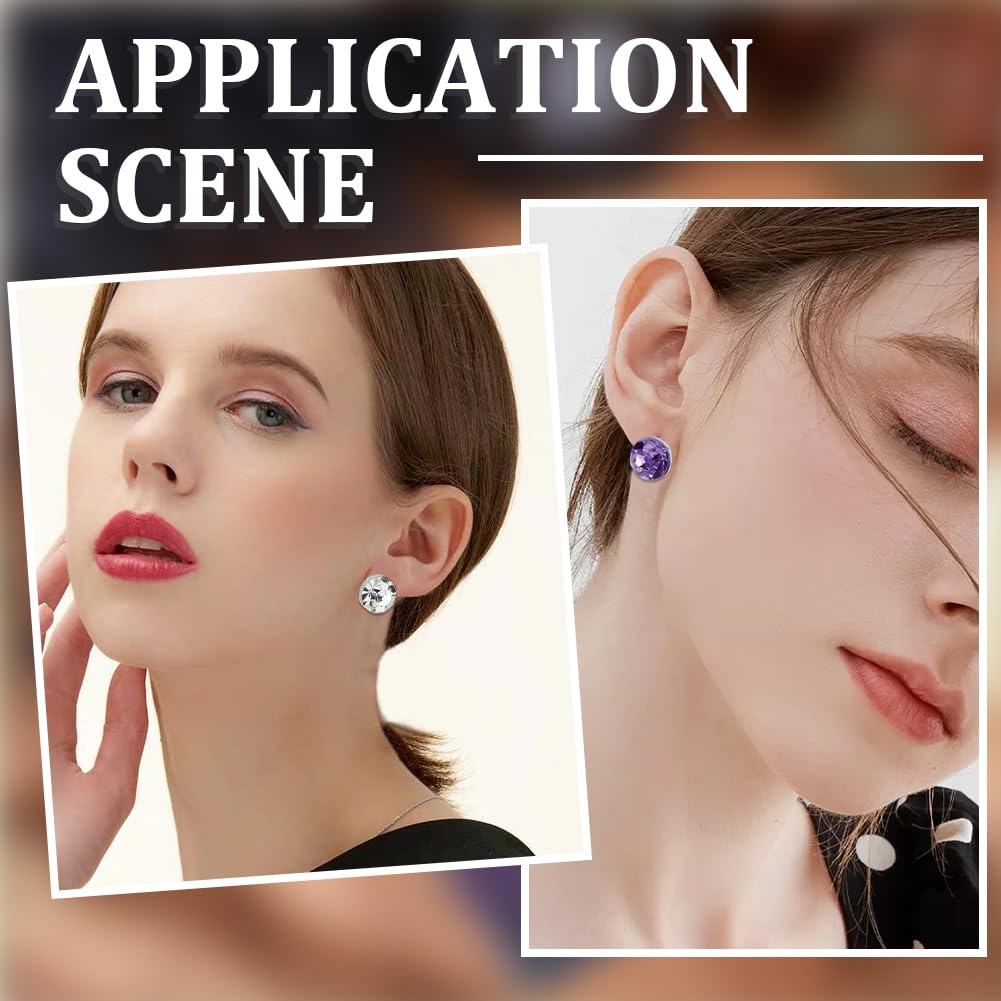 SOFPLATE 24 Boucles D'Oreilles Acrylique Transparentes - Clous Cartilage Helix Tragus Invisibles 4 Styles