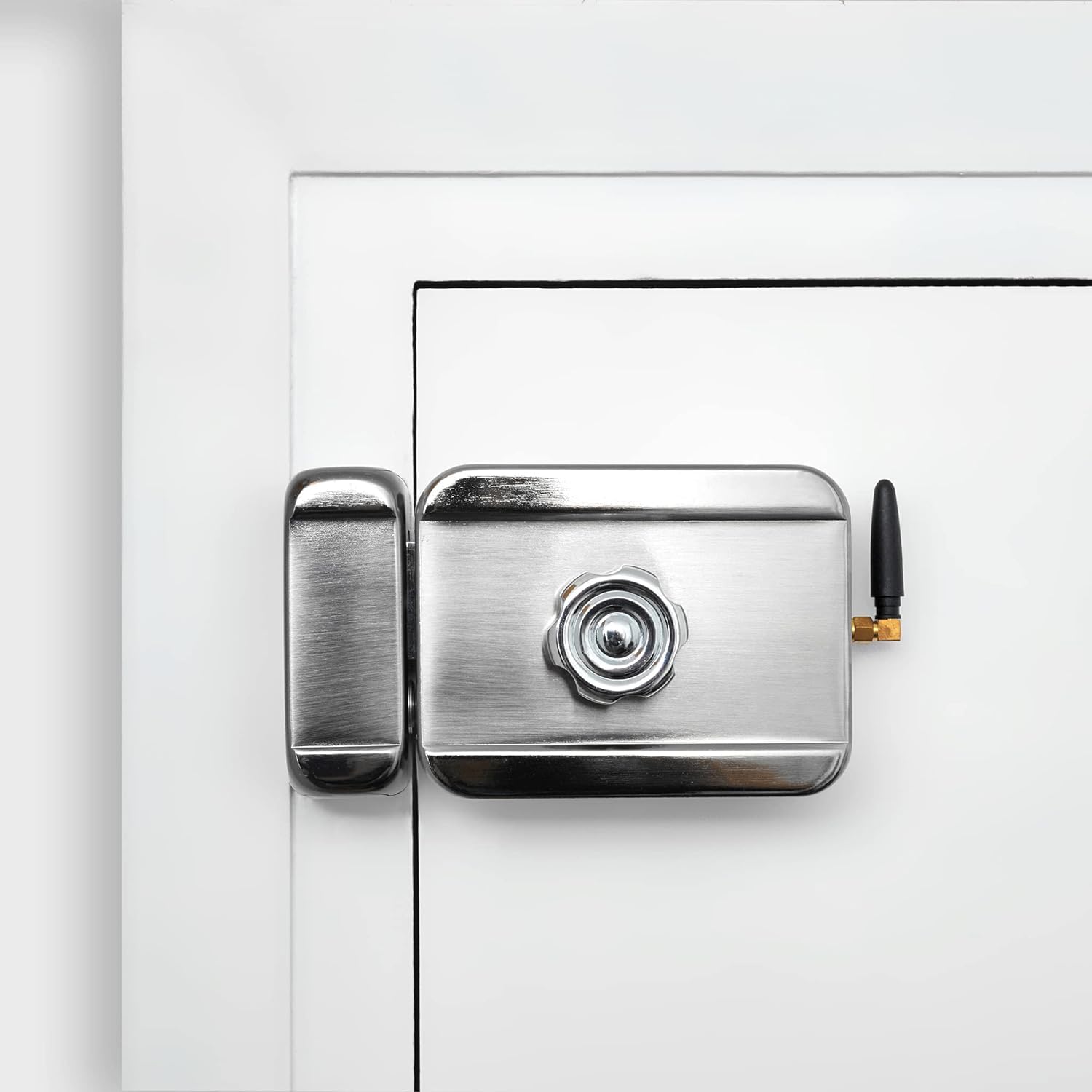 All Home Basics Cerradura Invisible de seguridad con control remoto - para puerta exterior o interior con 4 mandos antirrobo y antiokupas, Negro