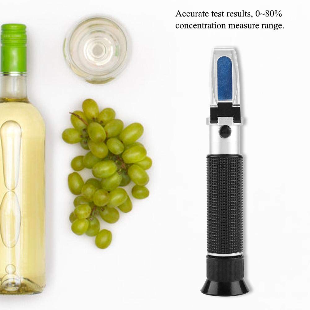 TOPINCN Refractómetro De Alcohol Portátil 0~80% Medidor De Bebidas Alcohólicas Probador De Bebidas Alcohólicas con ATC para La Elaboración De Vinos