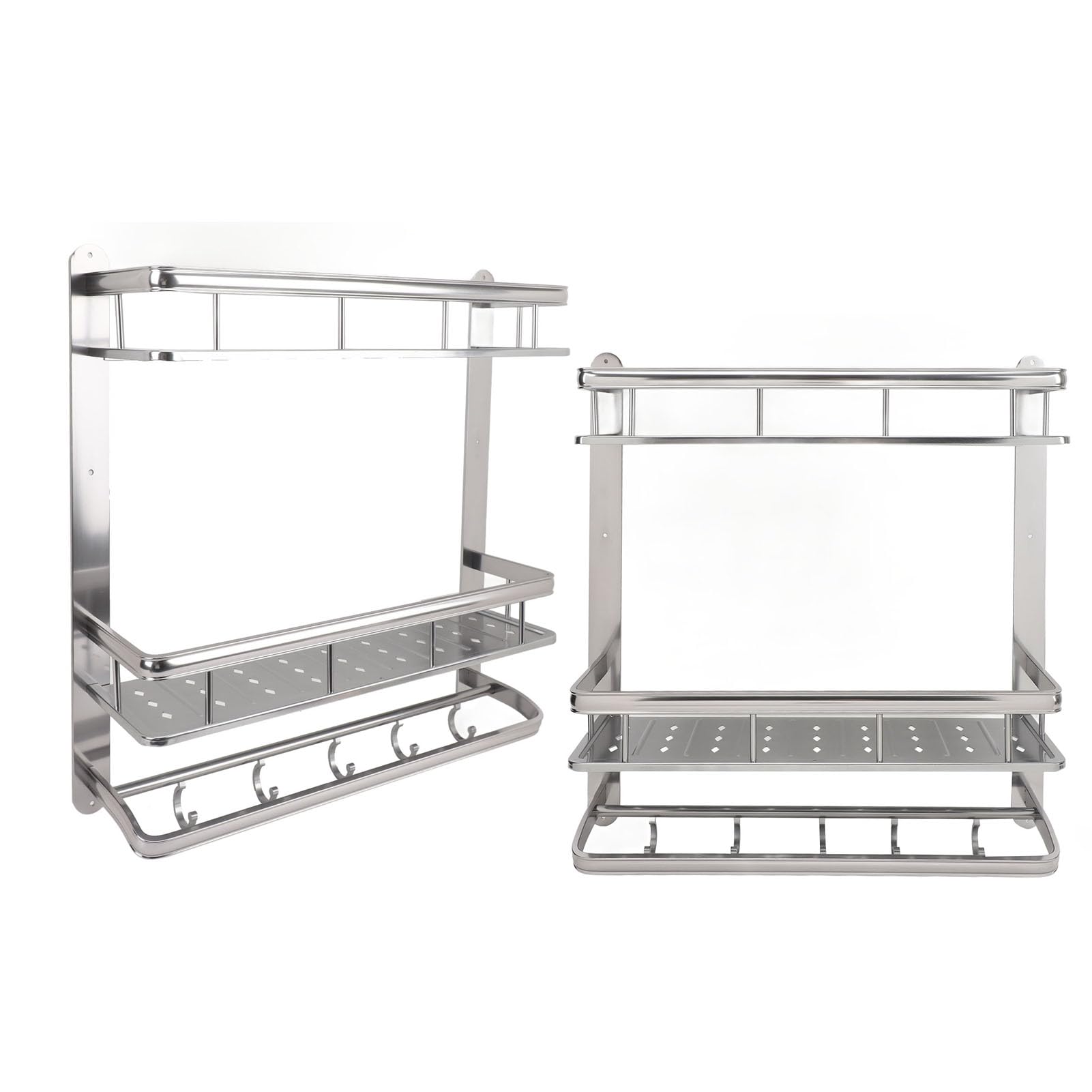 Organizador de Carrito de Ducha Estante de baño montado en la Pared de Acero Inoxidable con Barra para Toallas para organización de Almacenamiento de baño de Primera Calidad