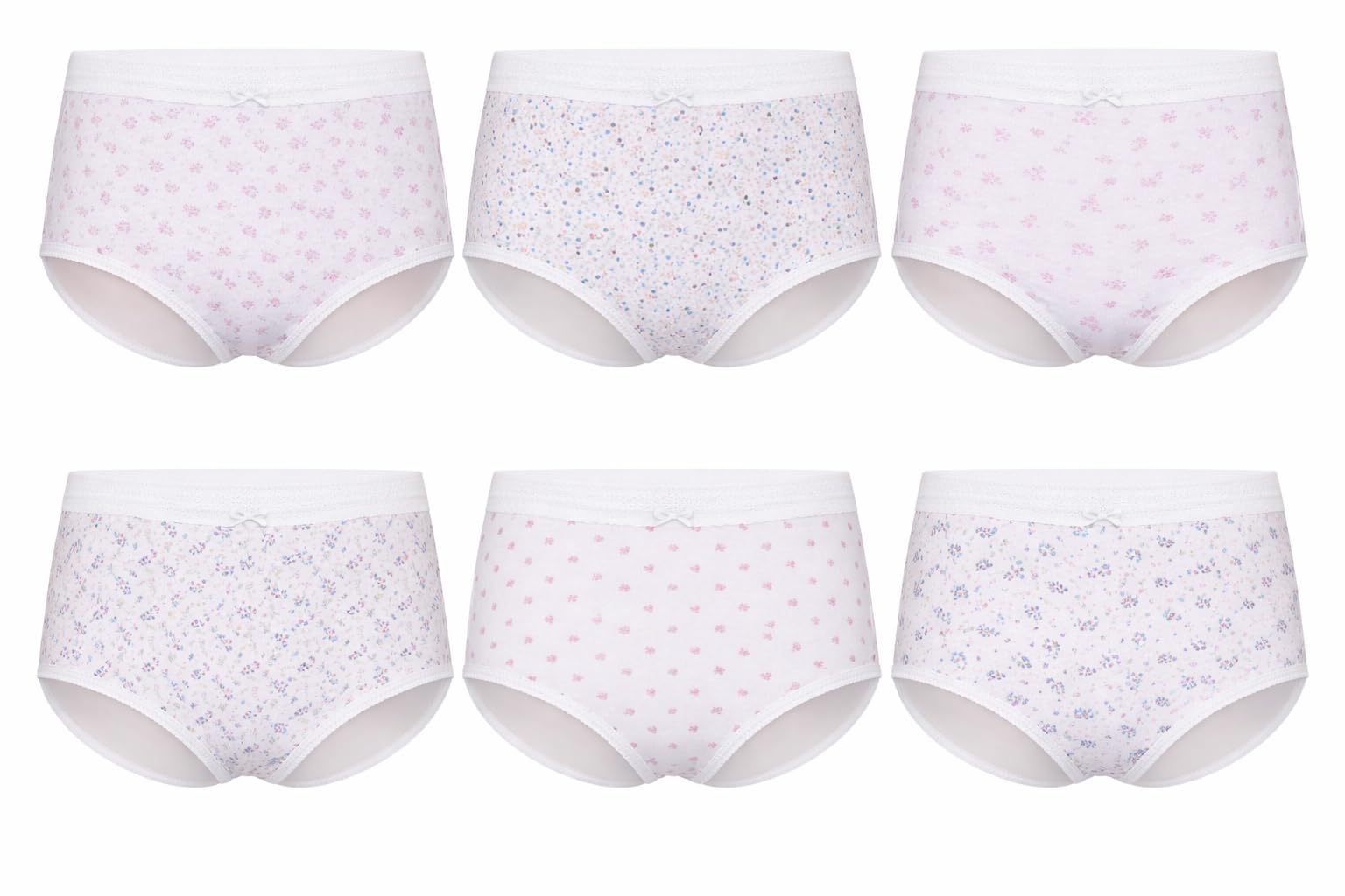 VEARZ Ladies Full Briefs Women 100% Cotton Pants Knickers Underwear 12-14 (WMS 36"-38" Hip), Floral (12 Pack)