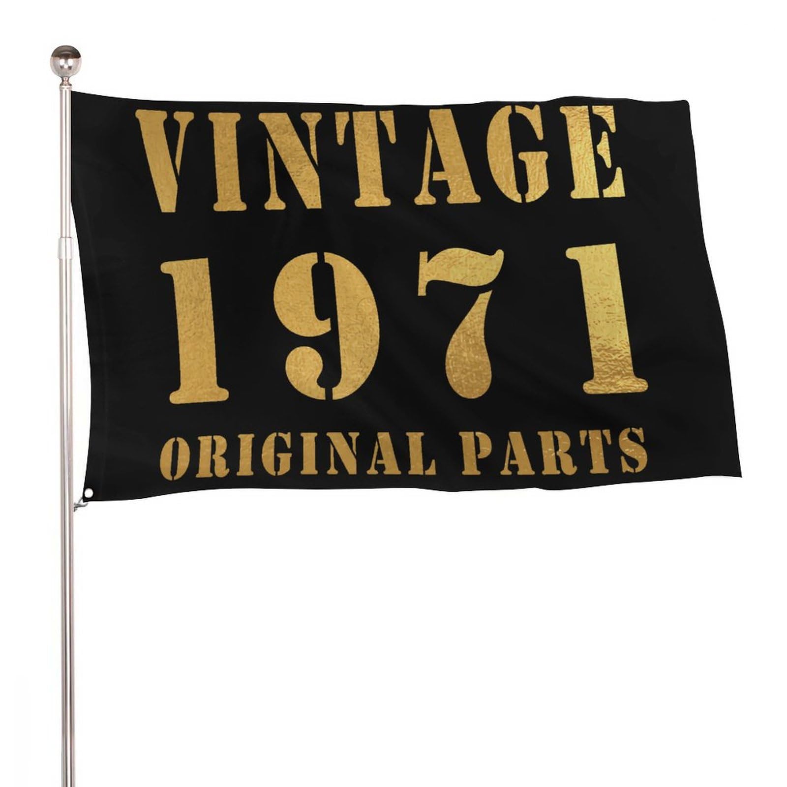 Drapeau 152 x 244 cm 1971 Original Parts en toile robuste pour extérieur vintage