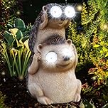 ZOYDP Solar Garden Ornaments Hedgehog, Waterproof Garden Ornaments Outdoor Statue, Solar Animal Statue Hedgehog for Home Yard Lawn, Resin
