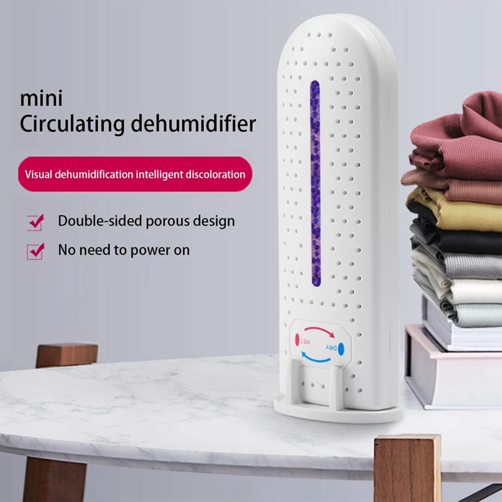 5X Mini essiccatore d'aria Bagno Camera da letto Deumidificazione Riciclabile Assorbitore di Umidità Armadio Portatile Interno Deumidificatore