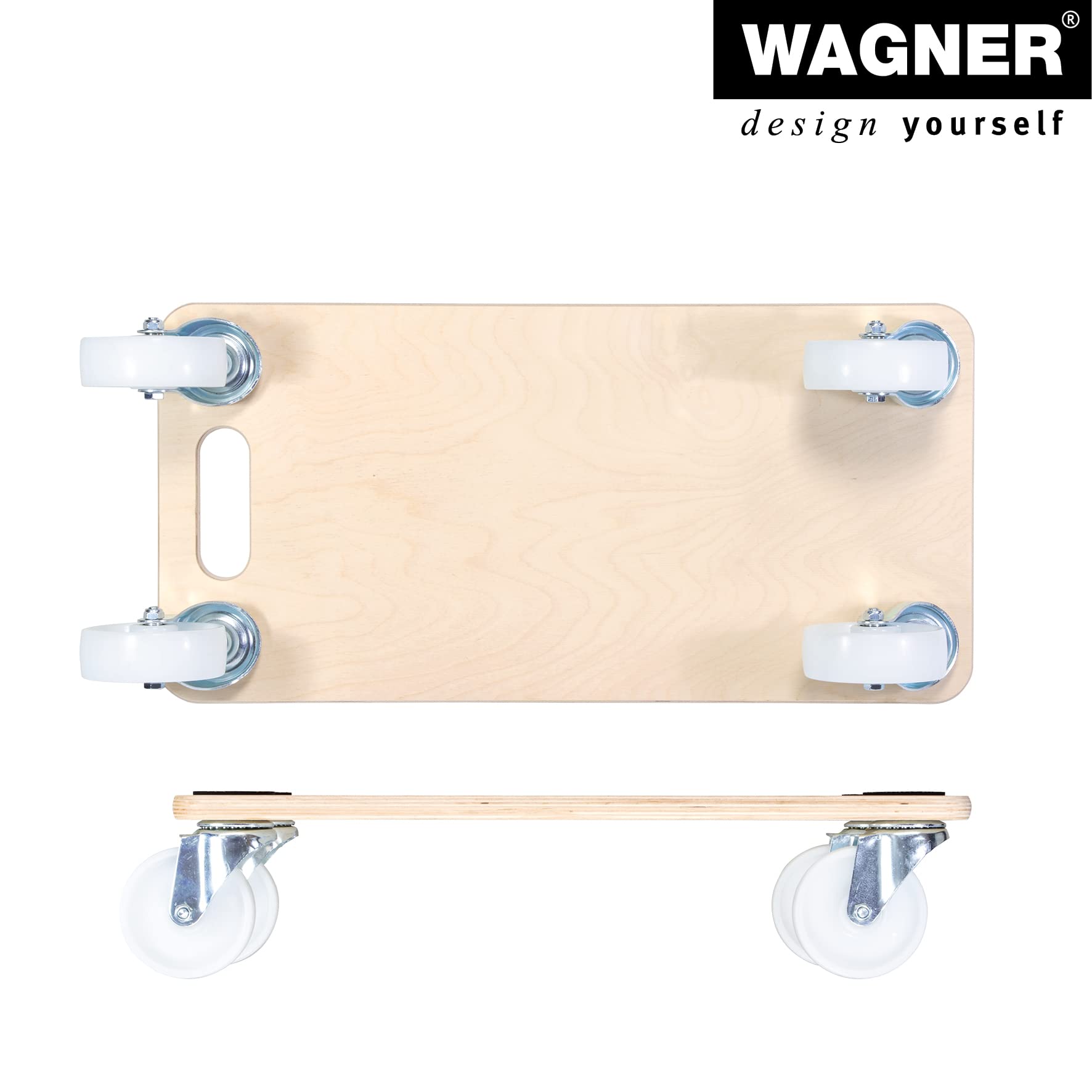 WAGNER Carrello da trasporto MM 1126 I 59 x 29 x 11 cm - portata 200 kg - per carichi pesanti e mobili I ruote morbide I maniglia di trasporto I punti antiscivolo I certificato FSC® - 20112601