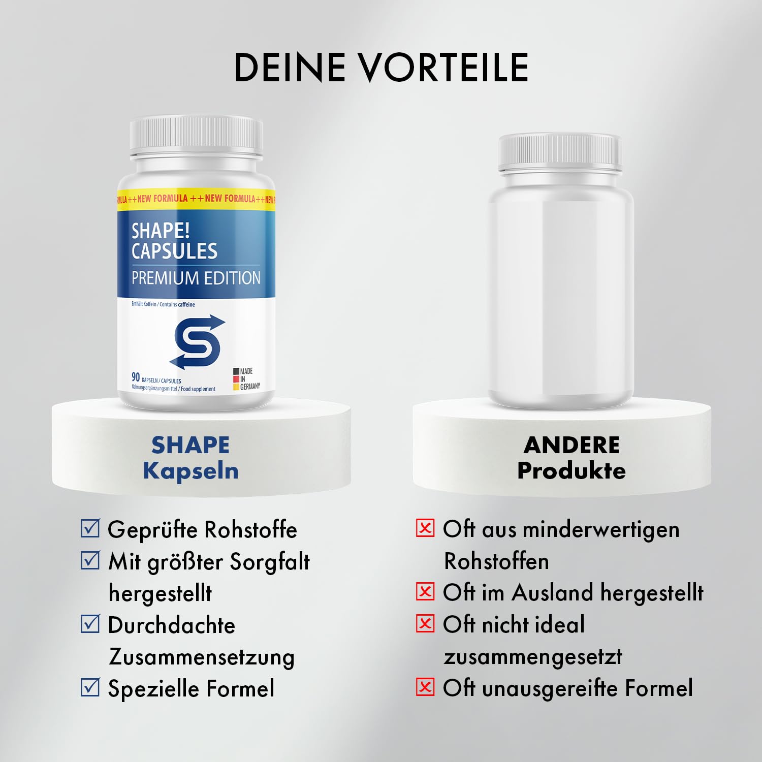 S Extra Shape Kapseln | Durchdachte Zusammensetzung | geprüfte Rohstoffe | 90 Kapseln Inhalt