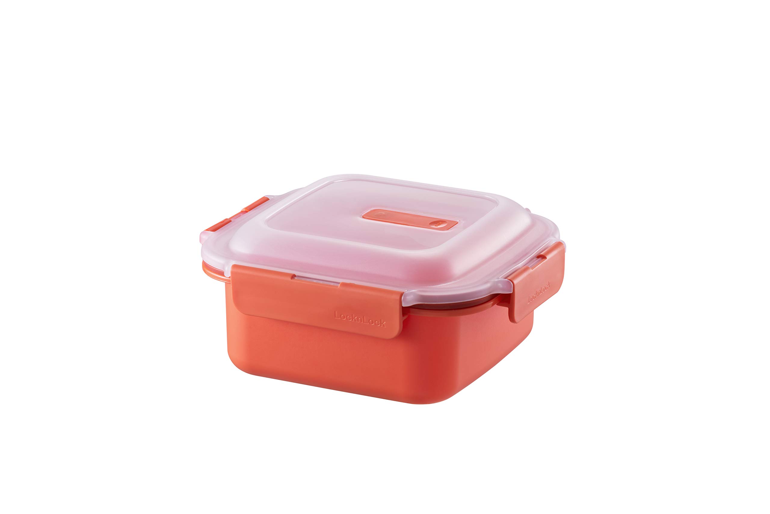 Locknlock Orange Lock & Lock Plastic Microwave Tableware - Square - Plate With Transparent Lid For Microwave - 1100Ml