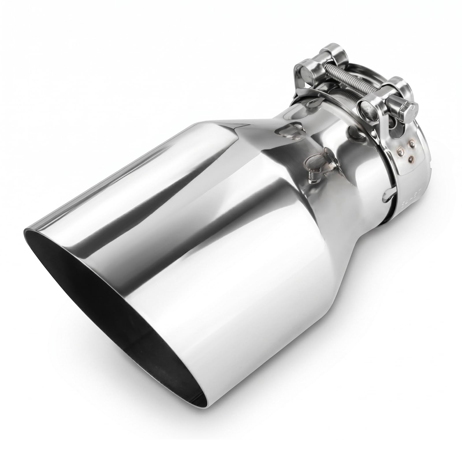 Catekro Embout d'Échappement 63mm (2,5"), Longueur 6,7" Acier Inoxydable | Sortie Echappement Voiture Universel pour Pot Catalytique et Tuyaux d'Échappement (Brillante Argent)