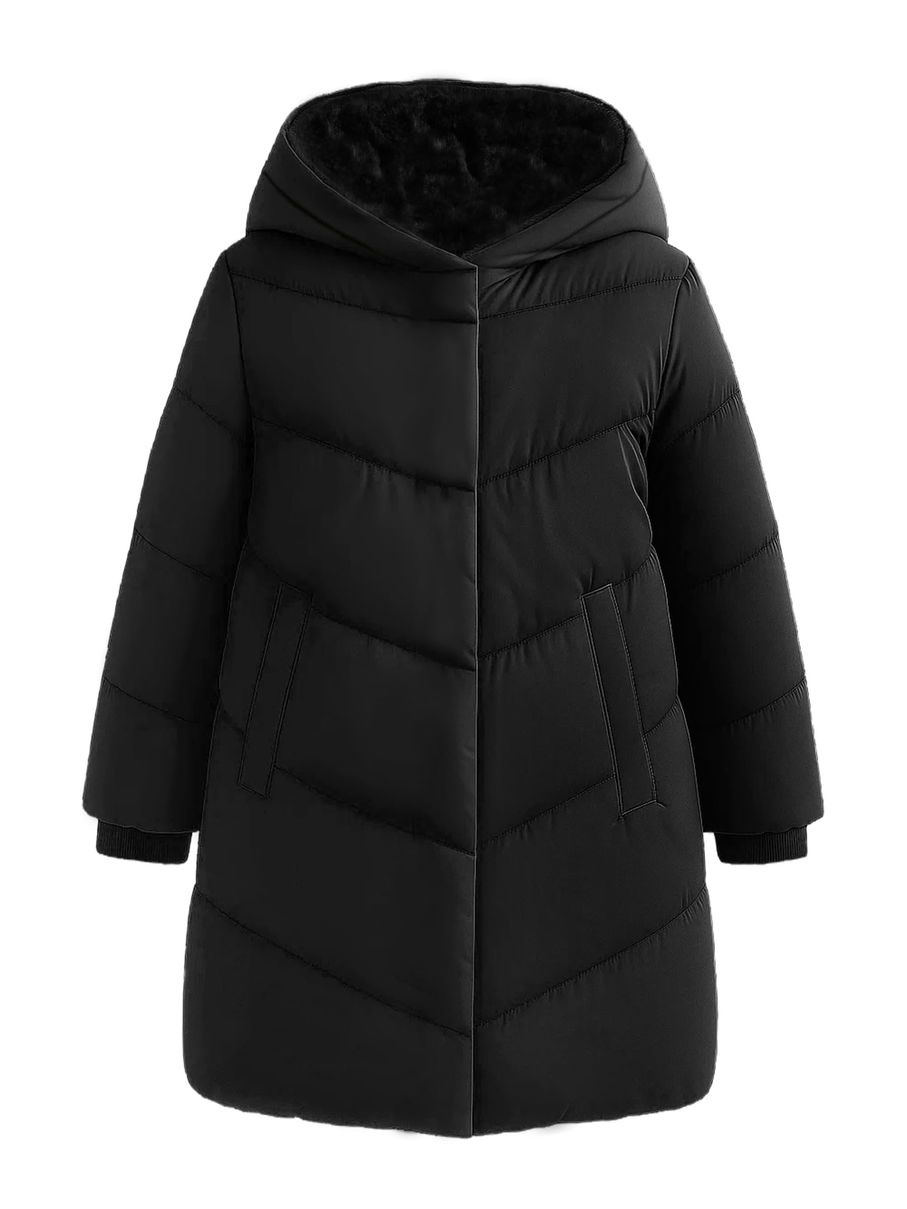 SOLOCOTE Abrigo de invierno para niñas resistente al agua con forro de peluche chaqueta acolchada con capucha gruesa para niños