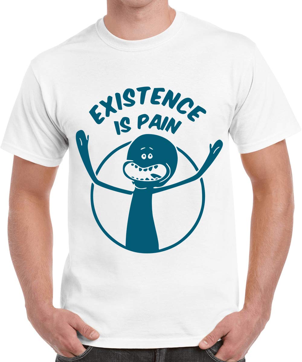 CaseriaMen's Cotton Printed T-Shirt -Existence is Pain | 100% Cotton | Half Sleeves | Regular Fit | Printed | Round Neck | Graphic T Shirt