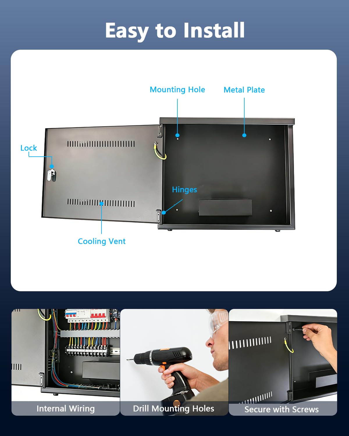 Caja de fuente de alimentación distribuida CCTV para cámara de seguridad, color negro (paquete de 1)