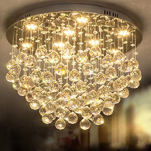 Lustre moderne K9 en cristal à 9 lumières pour salon