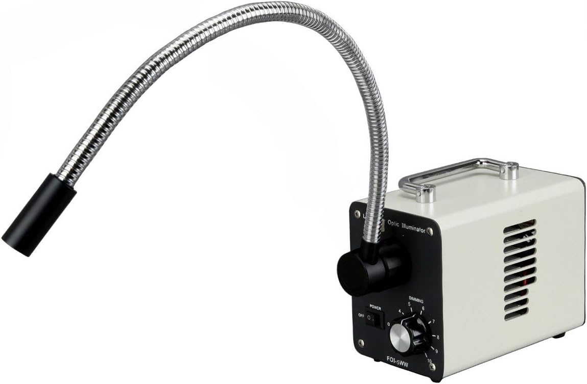 OMAX 50W LED Fiber Optic Gooseneck Microscope Illuminator