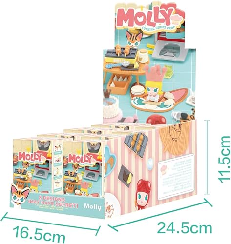 Miniatura 8 de POP MART Molly Cooking Prop - Figuras de caja ciega, diseño aleatorio, juguetes para decoración moderna del hogar, juego de juguetes coleccionables