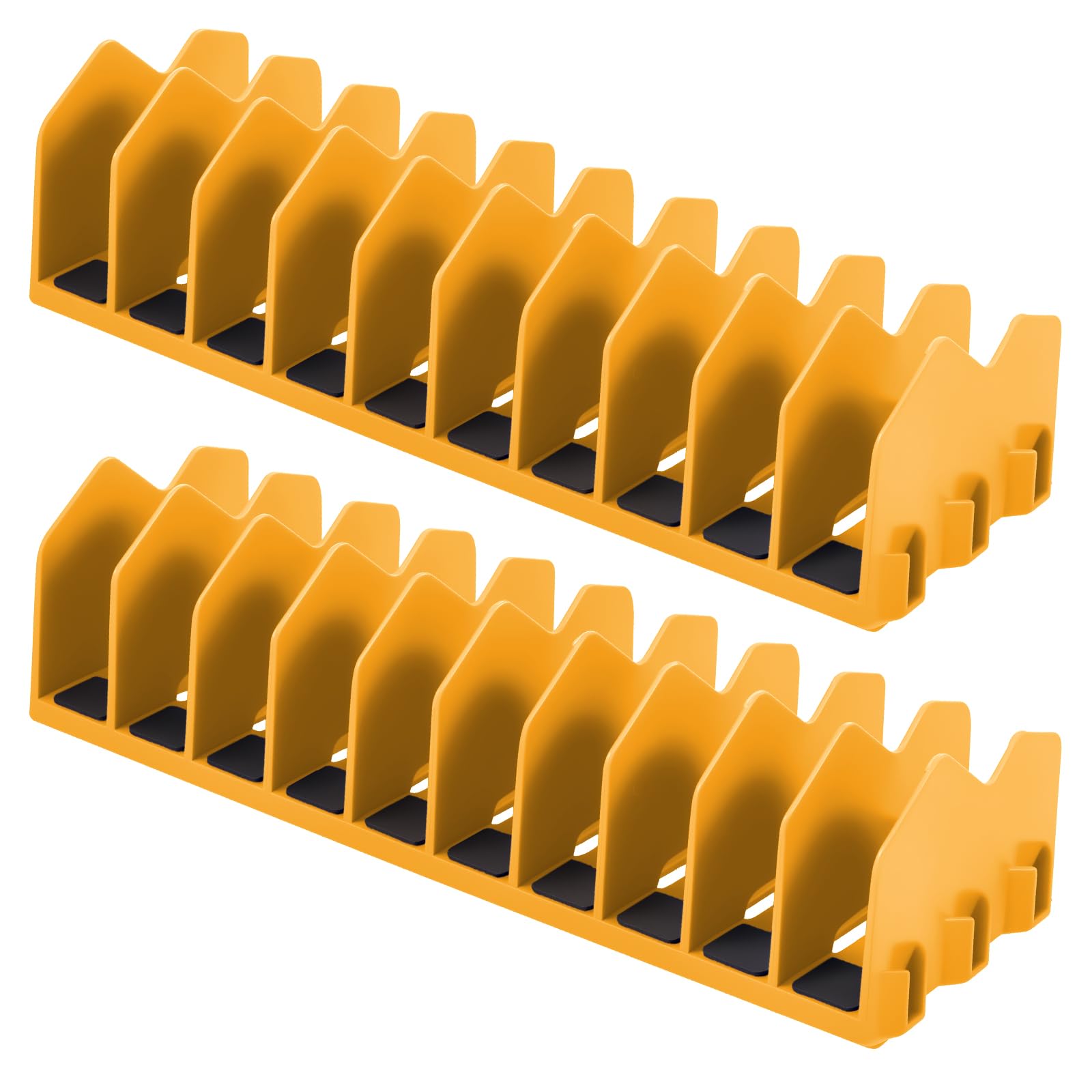 LuLobtg ﻿2 Pcs Plier Organizer Rack 10-Slot Pliers Cutters Rack with Non-Slip Rubber Base Plier and Spanner Organiser Racks(Yellow)
