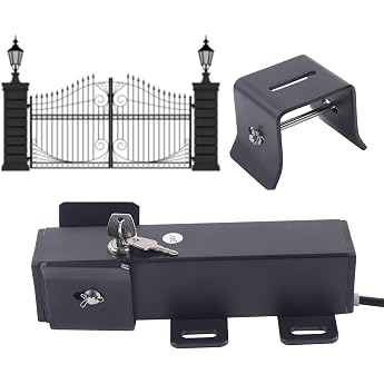 Electric Locking Door Opener 24 V Electric Gate Latch Lock for Double or Single Leaf Swing Gates - Electric Gate Lock Garden Gate Lock 1 Second for Unlocking