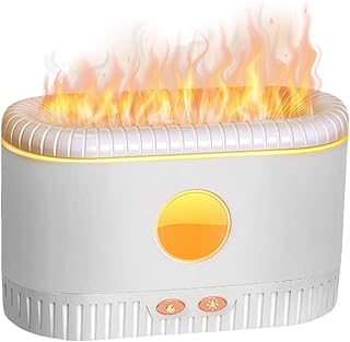 Difusor de aceite de llama | Humidificadores difusores de aire flameado coloridos de 200 ml | Aroma eléctrico, sin ruido, sin agua, máquina de fragancia de apagado automático para dormitorio, hogar y