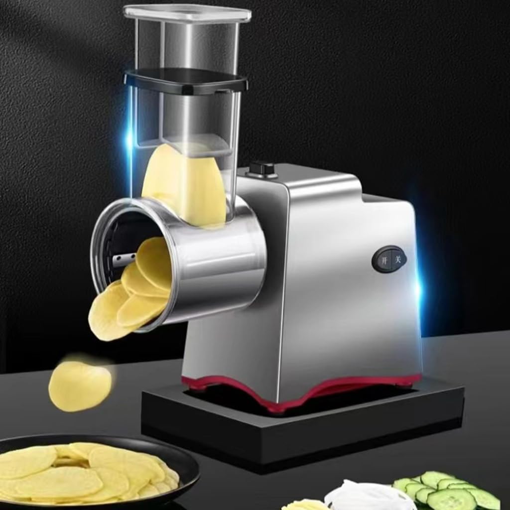 ZHIZHOUNEY Blender Electric Cheese Grater Upgraded Salad Maker with 5 Replaceable Stainless Cutter 500W Electric Cheese Shredders Vegetable