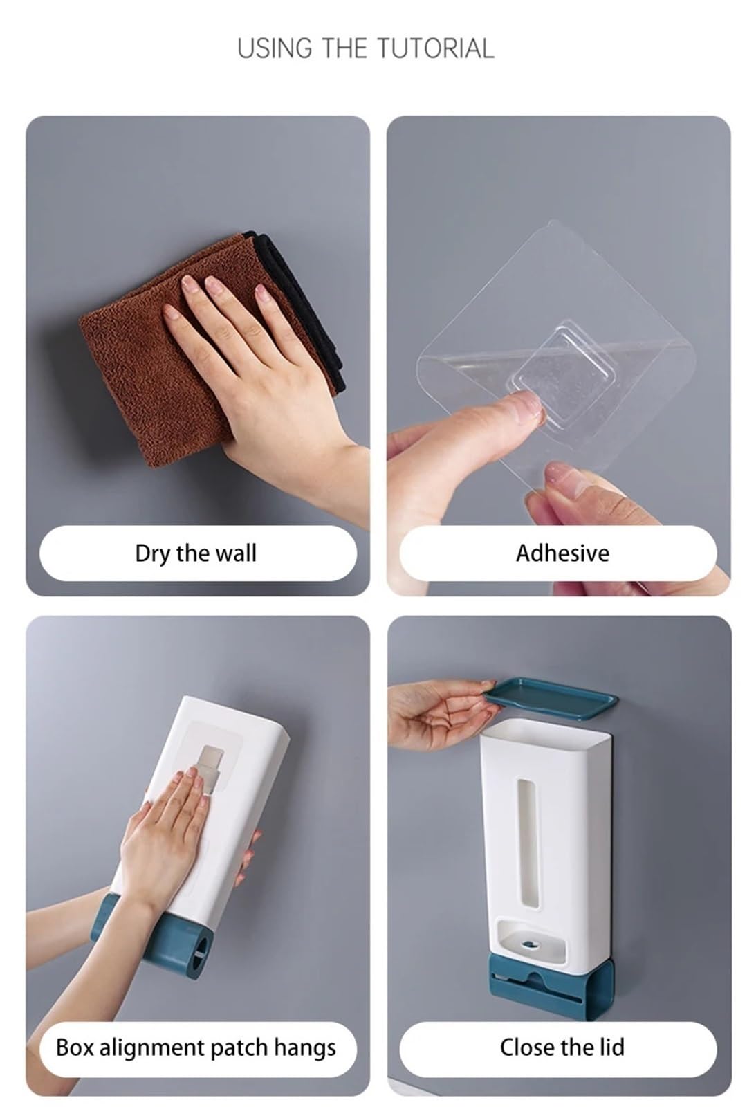 Dispensador De Bolsas De Basura Caja de almacenamiento de bolsas de basura for colgar en la pared, organizador de bolsas de plástico for cocina, dispensador de bolsas de basura for baño, accesorios de