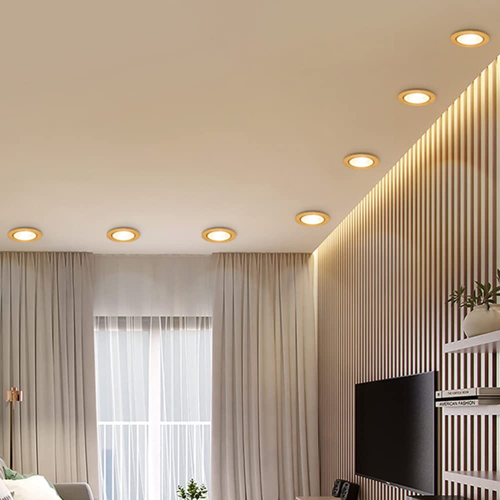 Focos empotrables de Techo LED de 12 W, Paquete de 6 y 10 Unidades, minifocos de Techo, focos COB de ángulo Ajustable con Forma de Globo Ocular, Corte de 115-135 mm.