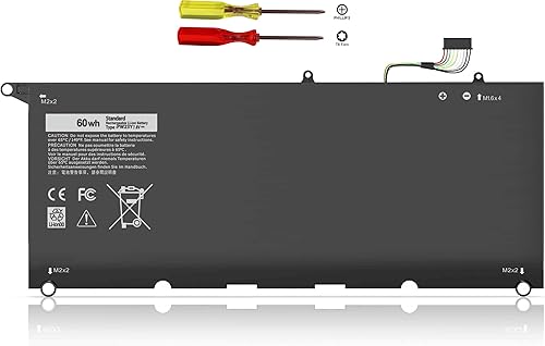 Batería de repuesto PW23Y para laptop Dell XPS 13 9360 P54G002 13-9360-D1605G 13-9360-D1605T 13-9360-D1609 13-9360-D1609G 13-9360-D177 Recargable de