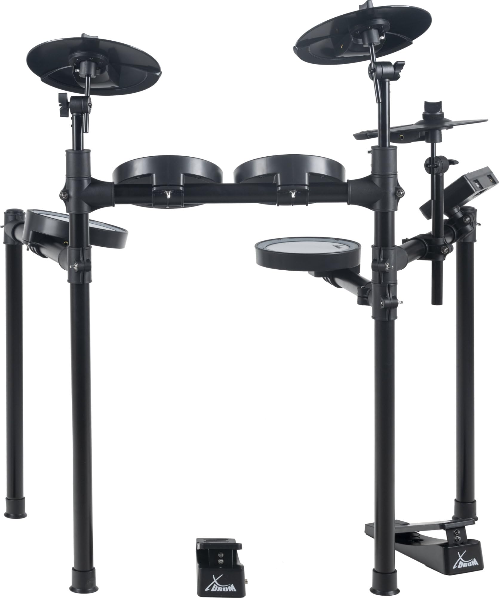 XDrum DD-460C E-Drum Kit Home Set, Batería electrónica con Mesh Heads | 4x pads de caja/tom de 8" de zona única, 1x controlador de kick, 3x pads de platillo de 10" de doble zona, Incluye rack, 5 mm