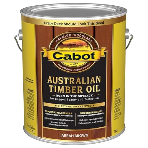 4-Pack of 1 gal Cabot 3460 Jarrah Brown Australian Timber Oil Triple Oil Protection