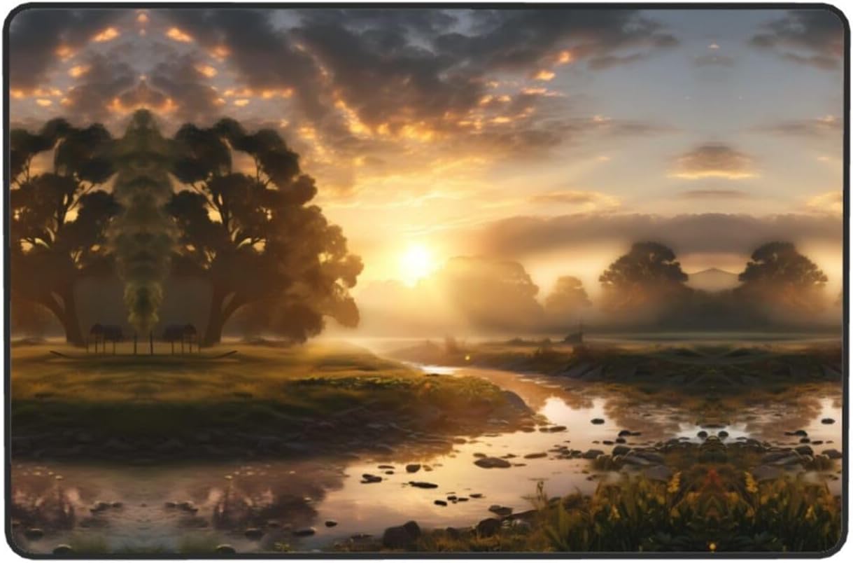 Morning Sunshine Printed Anti-Slip Floor mat Carpet Rug 36"x24" for Living Room Office Coffee Table Bed Balcony