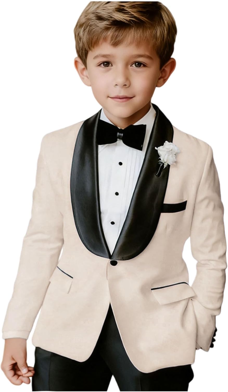 Boys Tuxedo Jacket with Shawl Collar Single Button Formal Blazer Kids Dress Coat Weddings Pageants Holiday Party