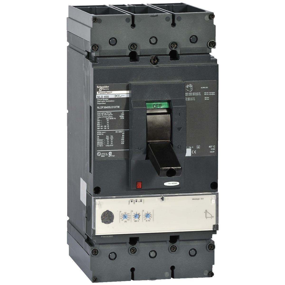 Schneider Electric NLDF36600U31 x TW interruttore automatico 18 KA Micrologic 3.3 600 a 3P3R