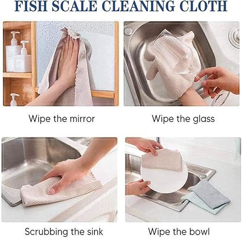 Miniatura 7 de KCRPM Toallitas brillantes, paños de limpieza de escamas de pescado 2023, paños de limpieza milagrosos sin rayas a nanoescala, paño de limpieza