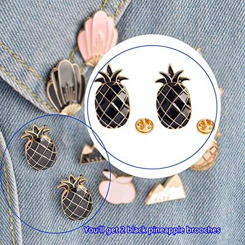 Image of 2 Piece Sweet Pineapple Enamel Pin Hat Pin Brooch Pin Badge Pin Funny Fashion Fruit Lapel Pin Jewelry