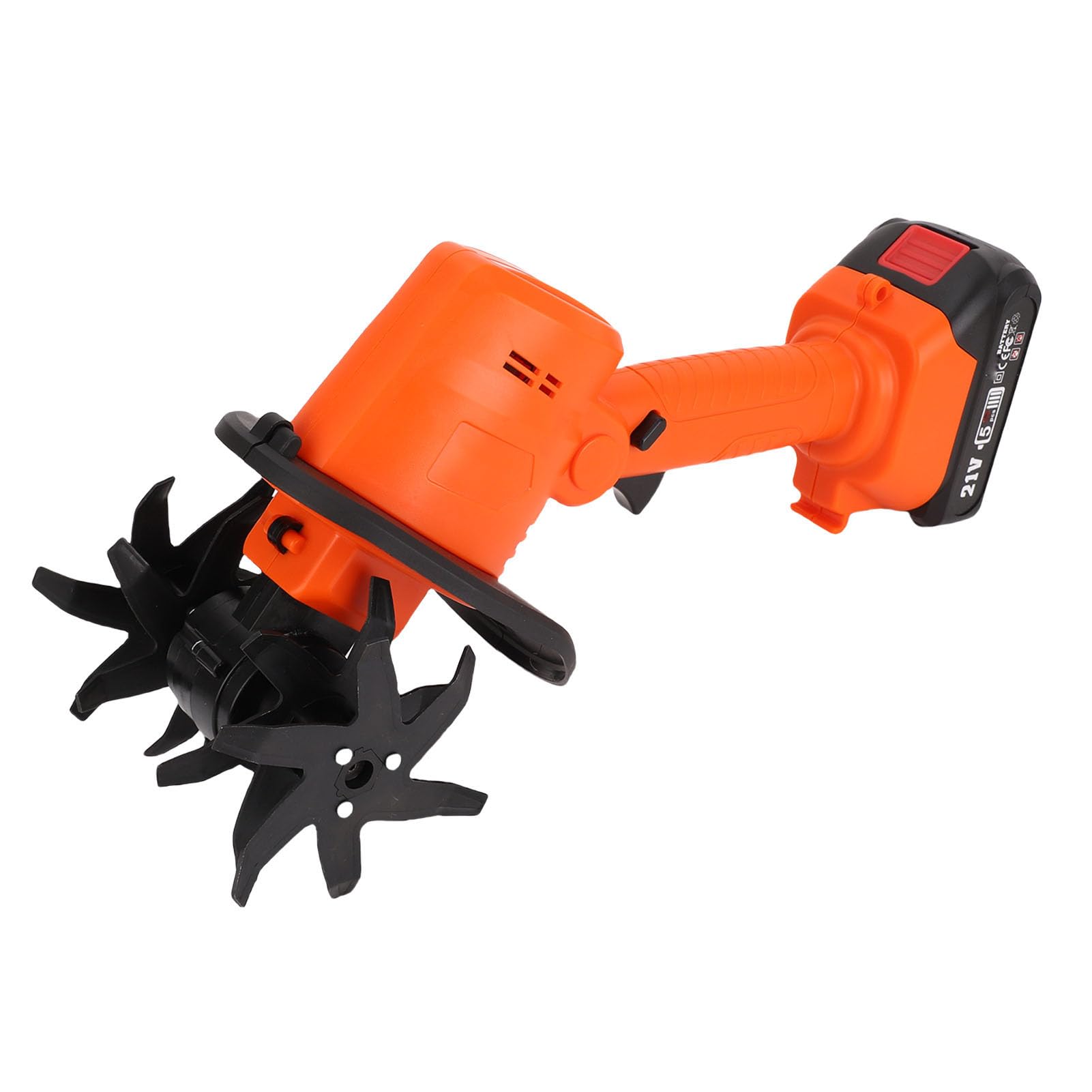 Eujgoov Mini Motozappa Elettrica Coltivatrice da Giardino Senza Fili con 4 Lame in Acciaio Al Manganese per Giardinaggio Diserbo Scavo Prati Serre (Spina europea)