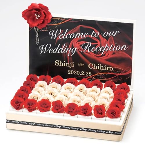 ウェルカムボード アムールルージュ・レッドローズ キラキラ チョコレート 5粒入 プチギフト 40個セット 結婚式 ウェルカムオブジェ 名入れ