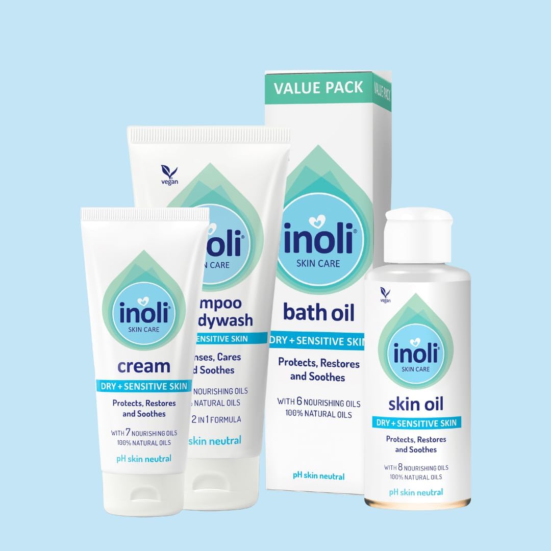 Baby Erstausstattung Neugeborene Set 3 - pH-Hautneutral - Shampoo & Duschgel, Badeöl, Hautöl & Feuchtigkeitscreme - Empfindliche & Trockene Haut - 100% Natürliche Öle - 625 Ml