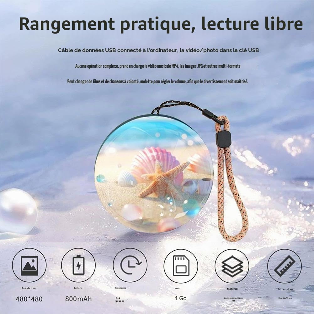 Lampe à mémoire de forme, album photo numérique à ultrasons 3D, boule de cristal à ultrasons, affichage vidéo numérique, photo et sphère LED personnalisables, pour couples, animaux domestiques, cadeau