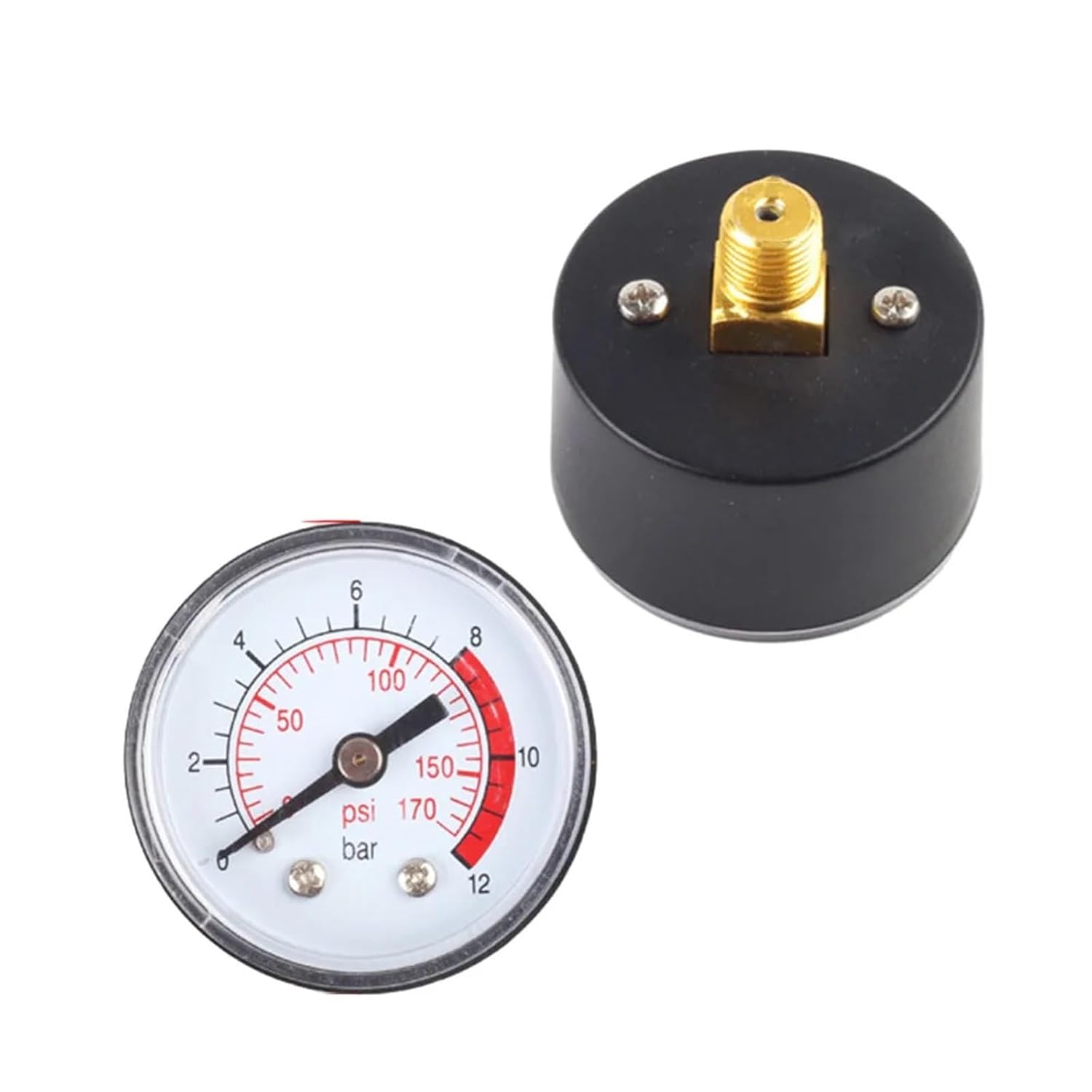 1pc Air Compressor Pneumatic Hydraulic Pressure Gauge 0-12Bar / 0-170PSI Dial Measuring Instrument Compressor Gauge Accessory