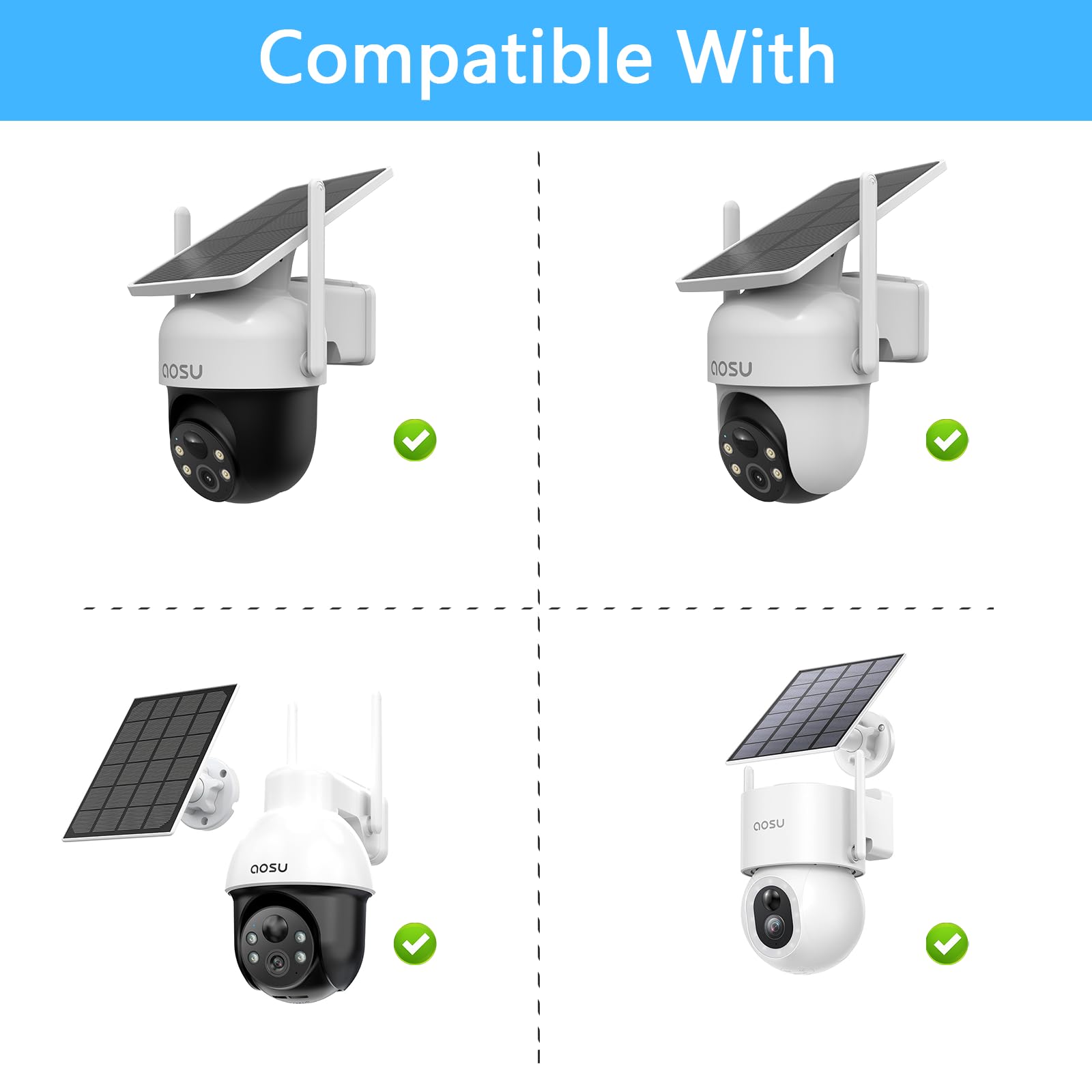 HOLACA Camera Gutter Mount Compatible with AOSU 2K 3MP / 3K 5MP / T2 Pro / T2 Ultra Outdoor Solar Surveillance Camera (Camera Not Included) - Image 3