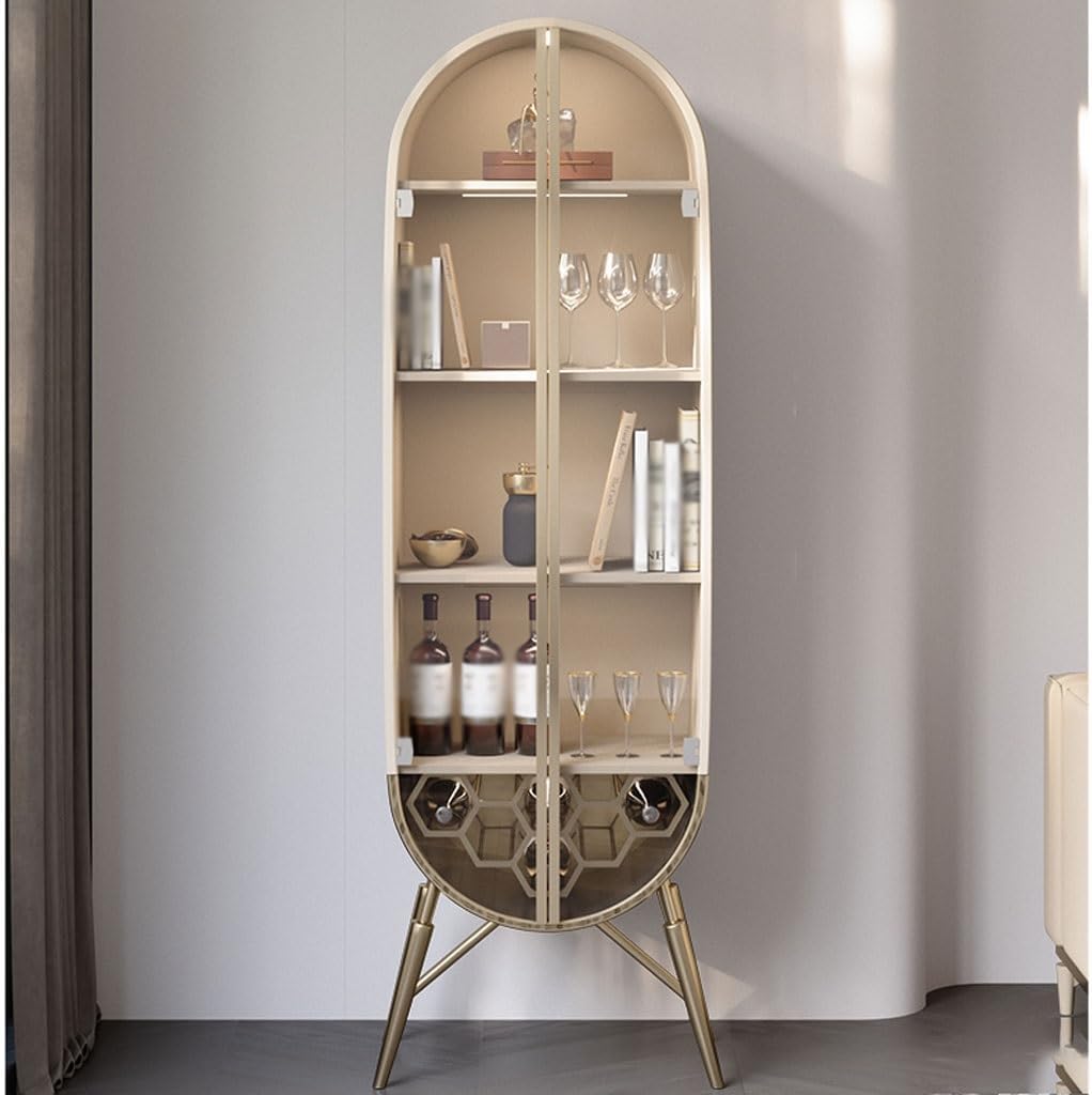 Wine Cabinet Corner Cabinet Wine Cabinet Post-modern Minimalist Villa Bar Glass Showcase Restaurant Sideboard Bottle Rack (Color : B, Size : S60cm)