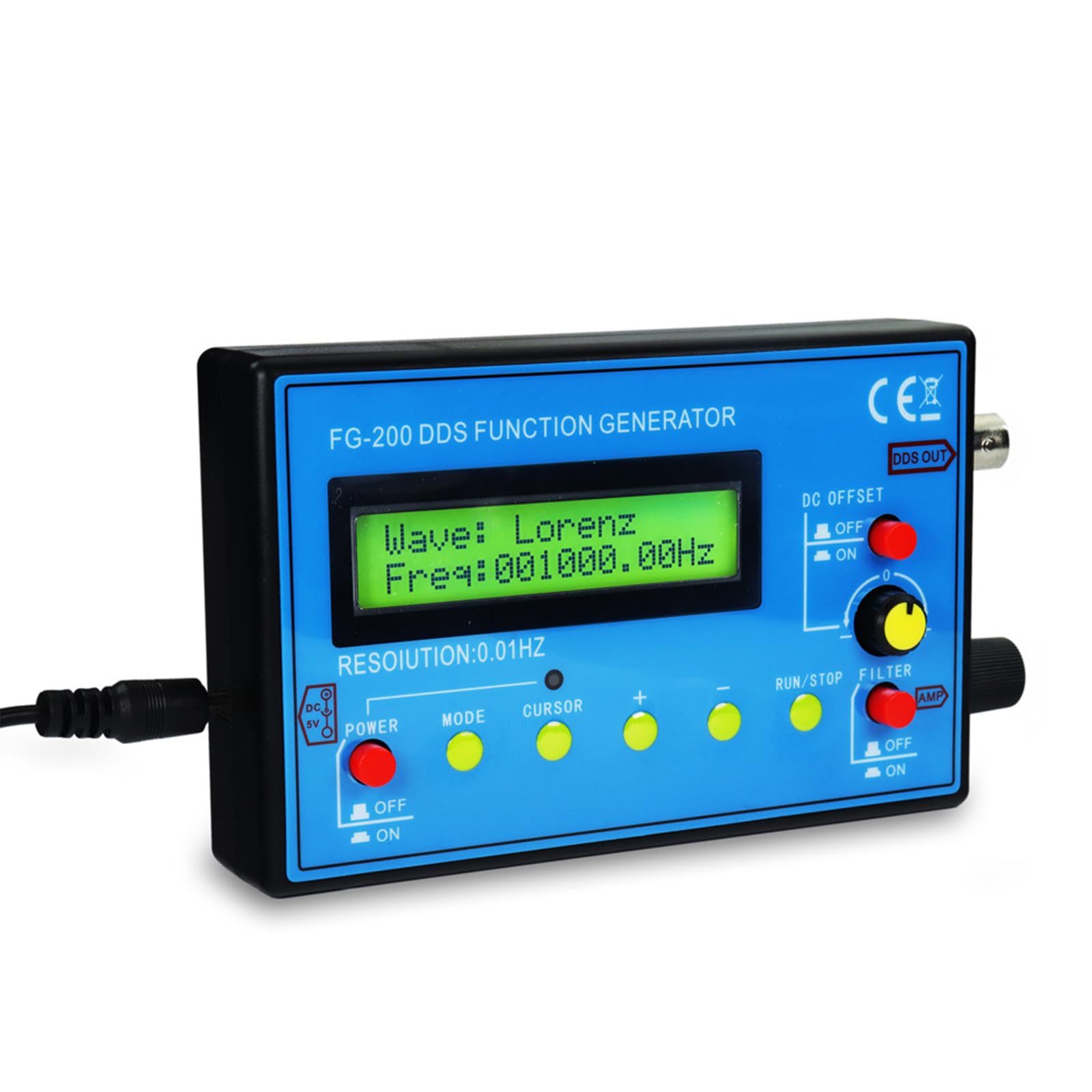 Generatore frequenza ABS Portatile per Uso in Laboratorio con Onde da 7, 83 Hz e generatore Onde con Uscita da 500 KHz