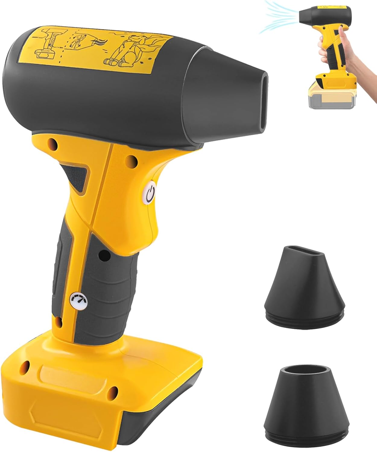 Rdxanc 電動送風機 18Vバッテリーコードレス空気除去ガン用 4速 狭いスペースの電動工具を吹く