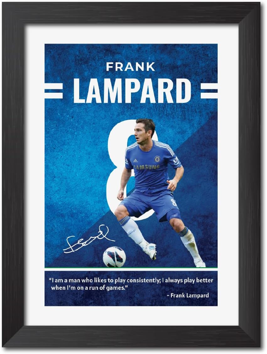 TenorArts Frank Lampard Poster Chelsea Laminated Posters Framed Painting with Matt Finish Black Frame (12 inches x 9inches)