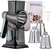 Vista 13 de Rallador de queso rotativo con mango Triturador de cocina Rallador Rebanador Rallador Raspador de hielo Rallador de queso para verduras, nueces