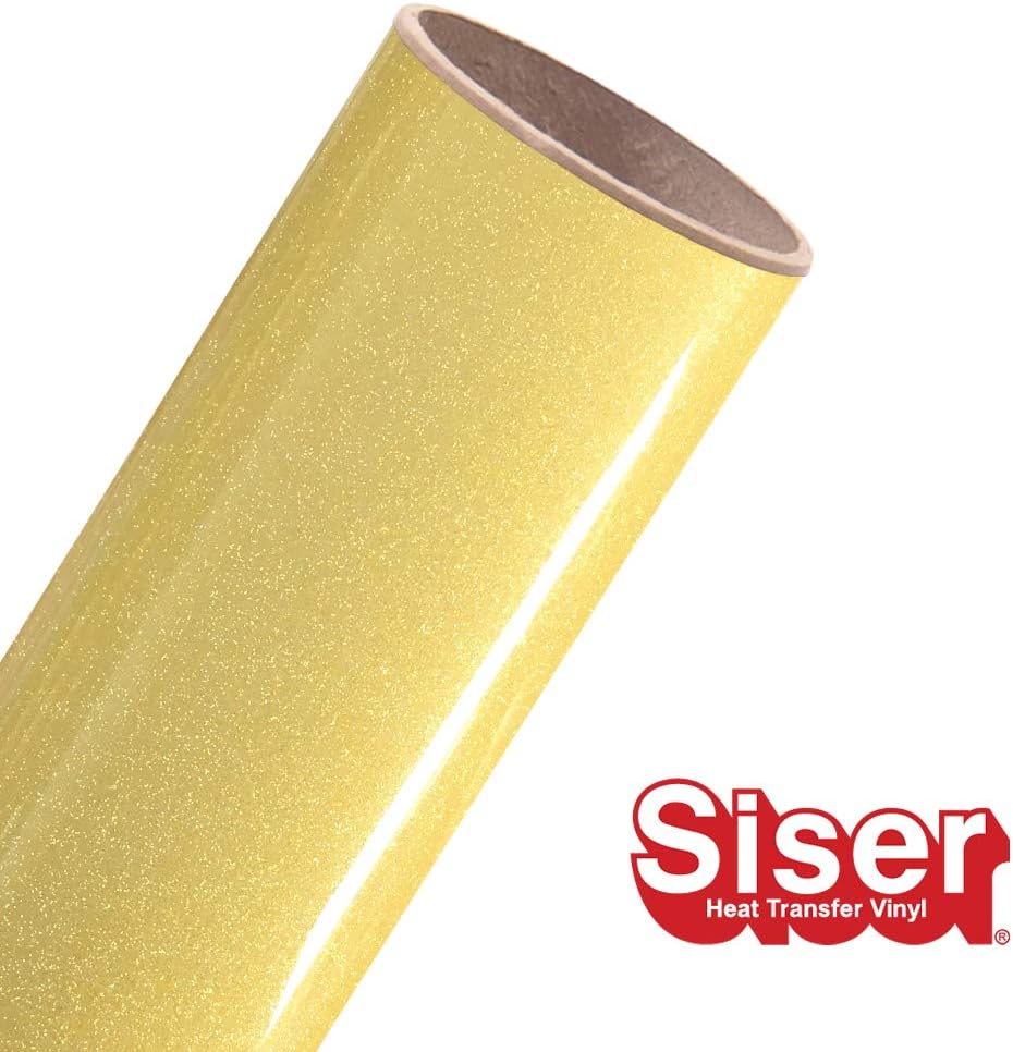 Siser Glitter HTV 11.8"x5ft Roll - Iron on Heat Transfer Vinyl (Lemon Sugar)