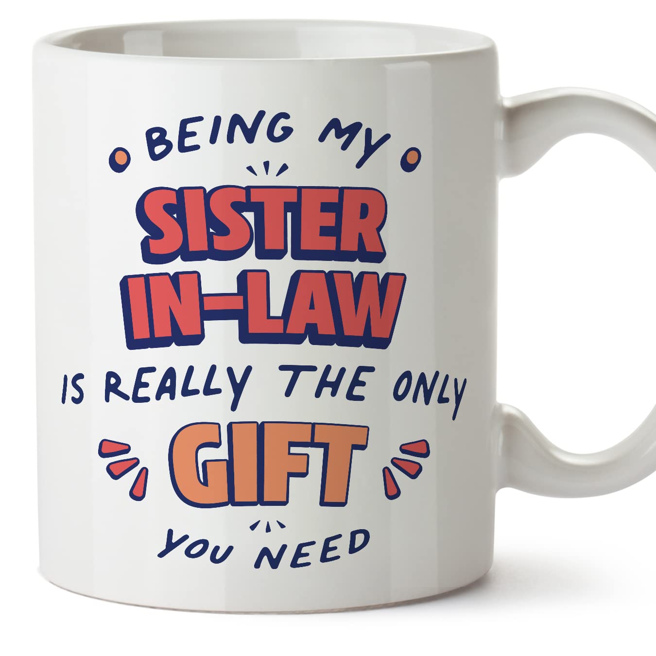 MUGFFINS Sister in Law Mug - in English - I'm The only Gift You Need - Funny Gift - Ceramic 11oz Mug
