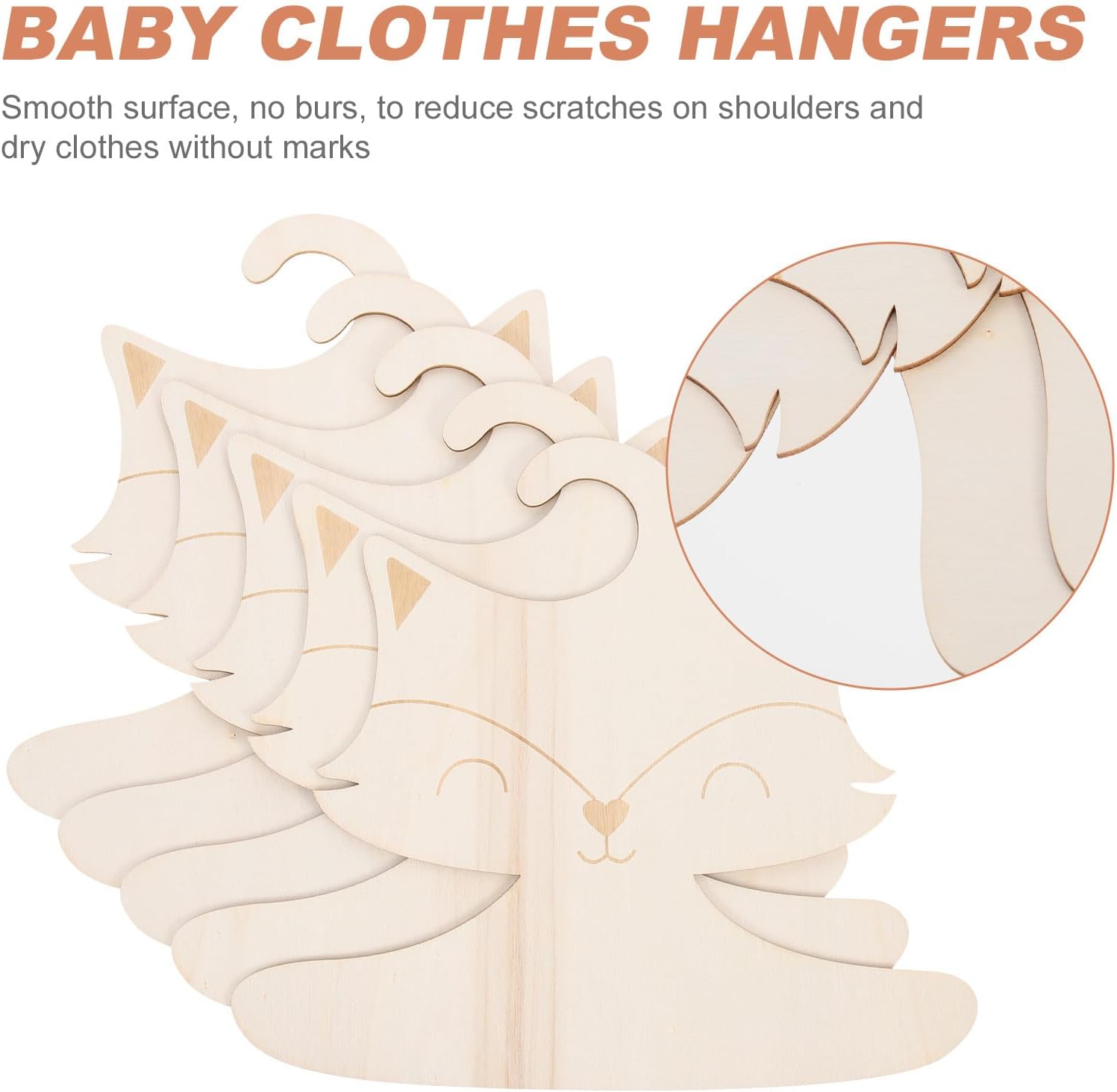 5pcs Wooden Animal Shaped Children Hangers for Clothes