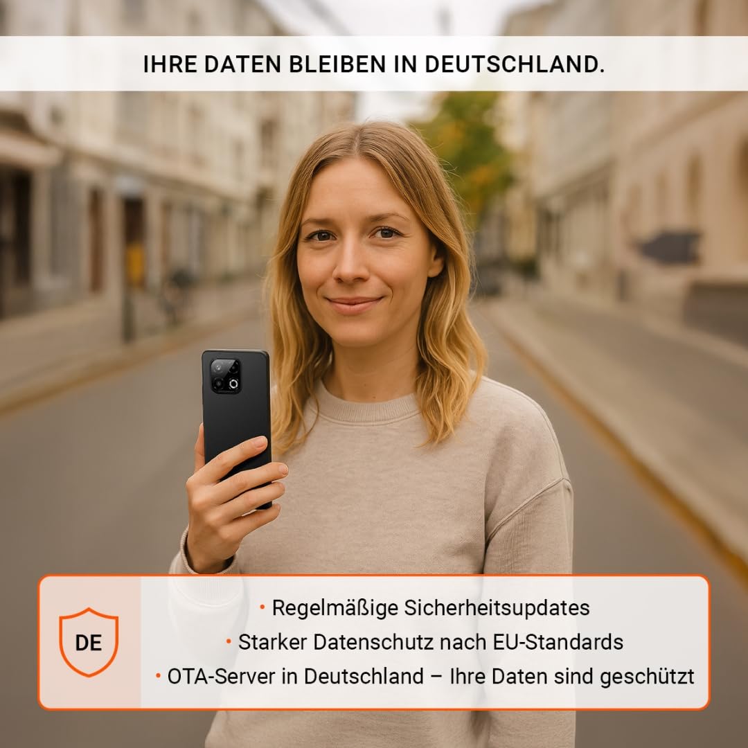 Gigaset GS6 Pro Smartphone, 256GB, 8GB RAM, 6,67-Zoll-OLED-Display, Black | Octa-Core 5G Prozessor, 64+8+2MP Triple-Kamera, 5300 mAh (typ.) Akku, wechselbar, Android 15, Made in Germany